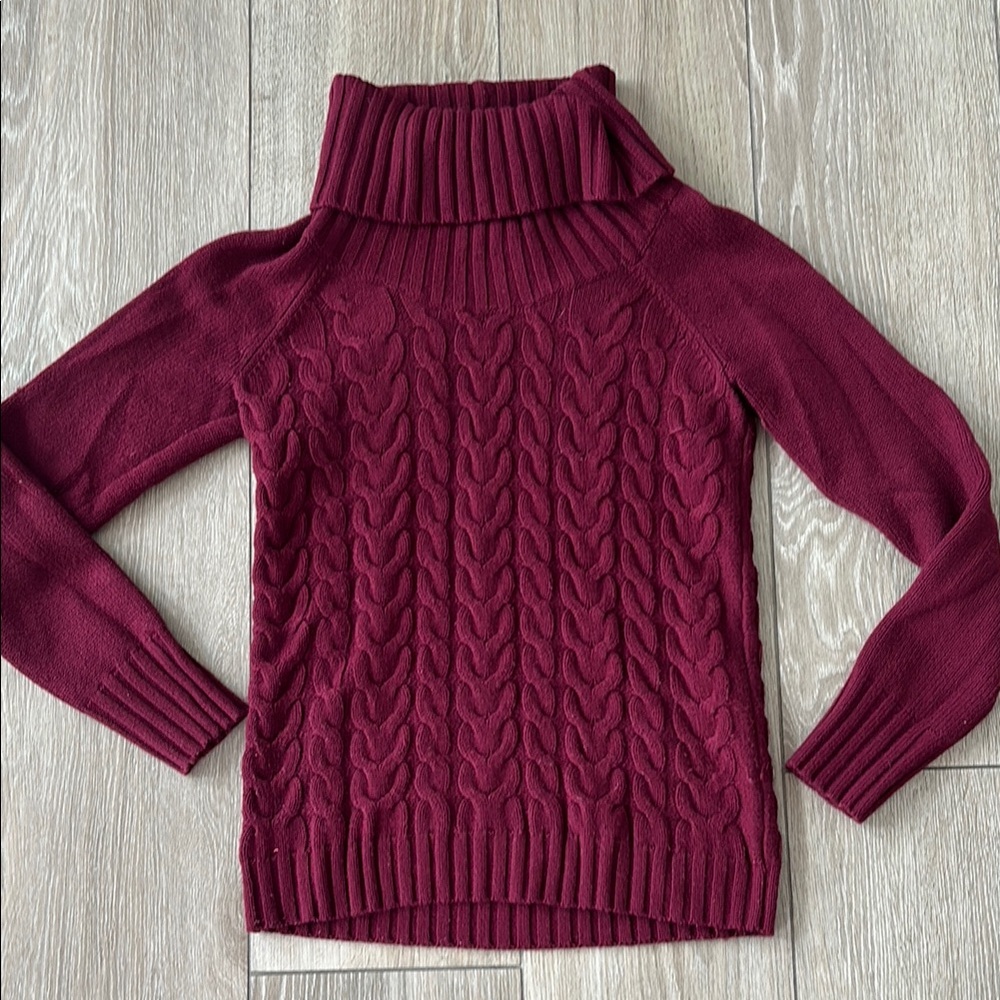 Burgundy Cable Knit Sweater